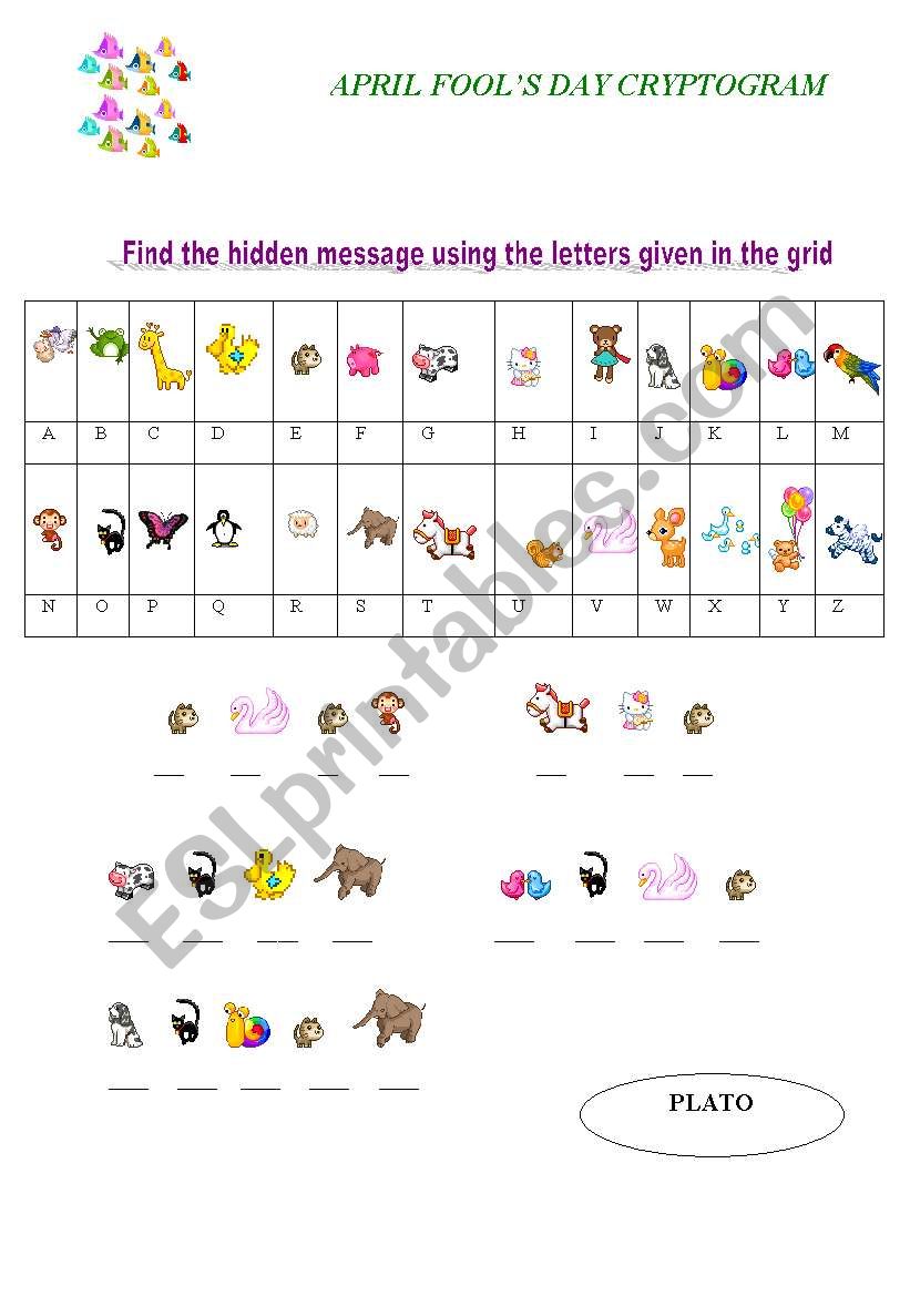 april fools day cryptogram worksheet