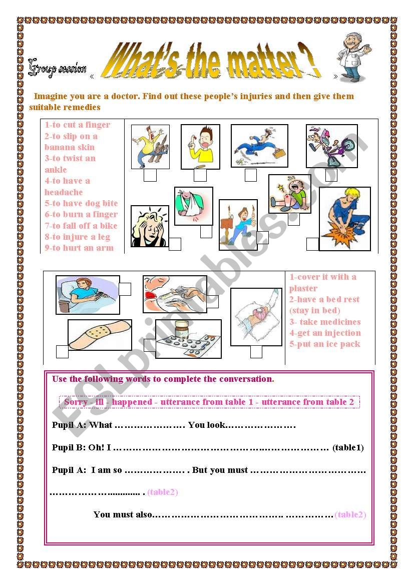 WhatÂ´s the matter? worksheet