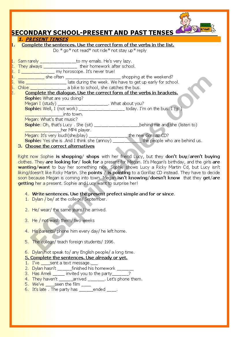 PRESENT-PAST TENSES worksheet