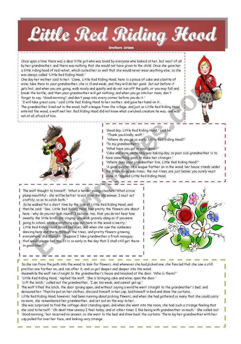 Little Red Riding Hood worksheet