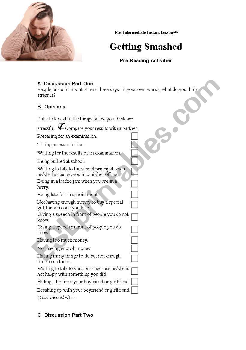 Getting Smashed worksheet