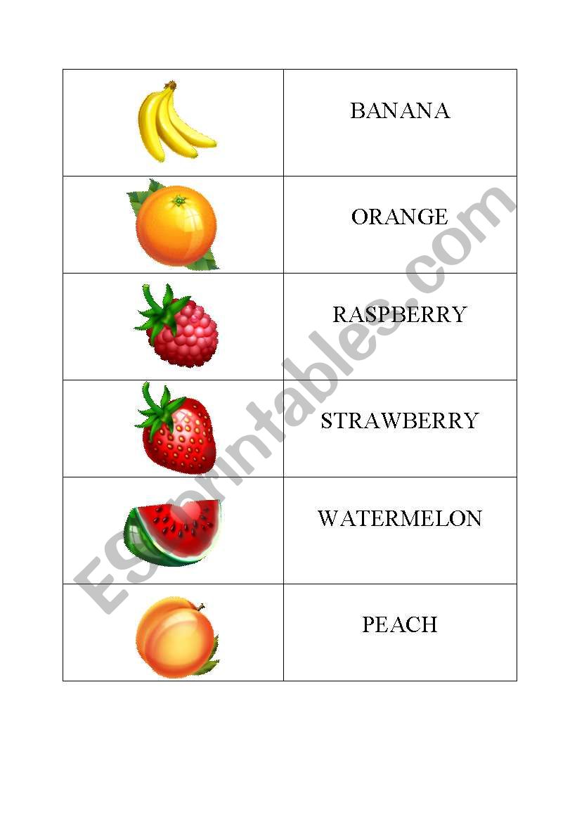 FRUITS- PART 1 worksheet