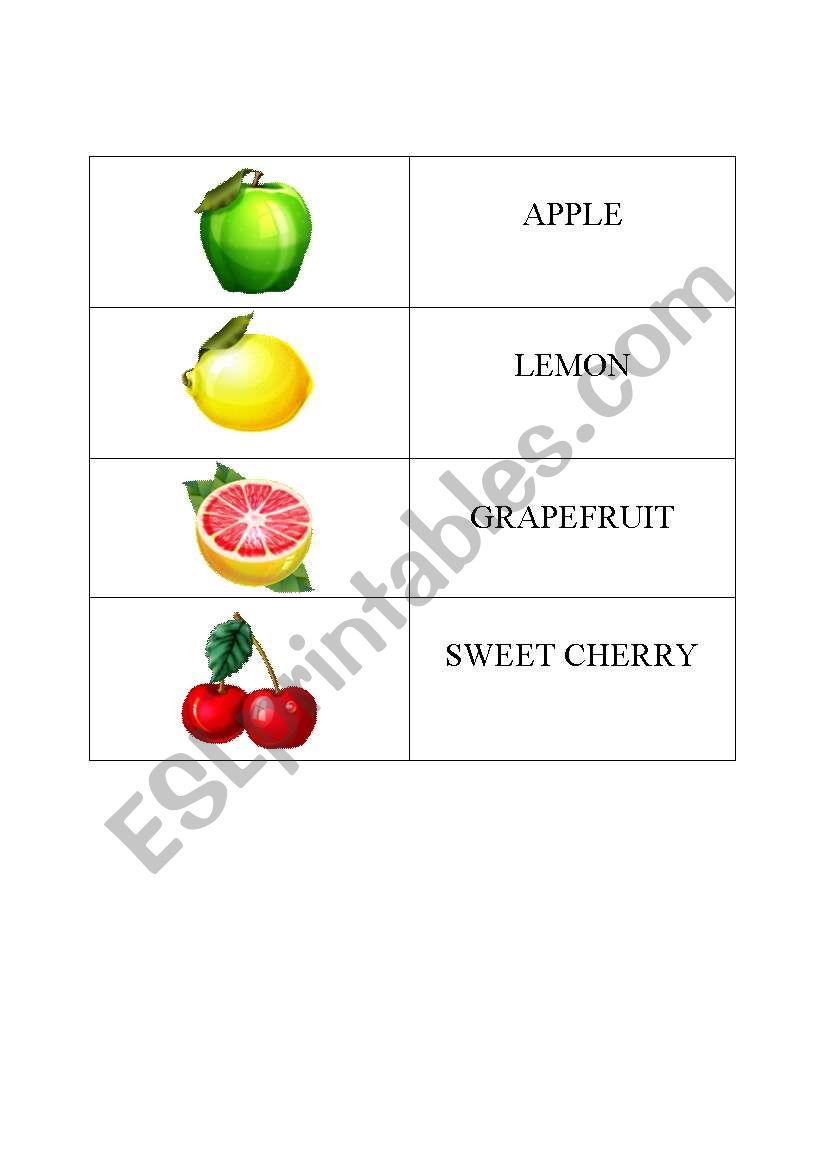 FRUITS - PART 2 worksheet