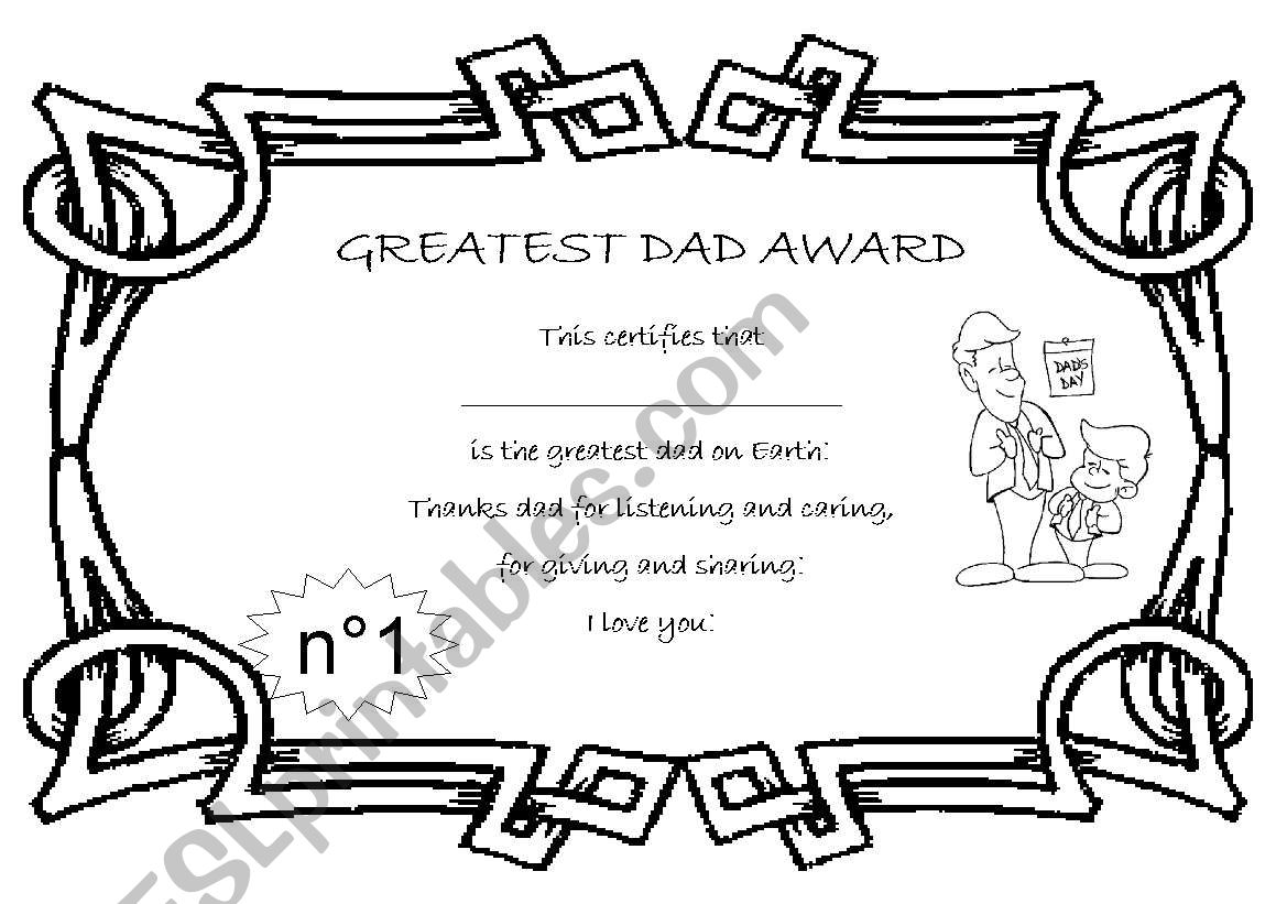 HAPPY FATHERÂ´S DAY worksheet