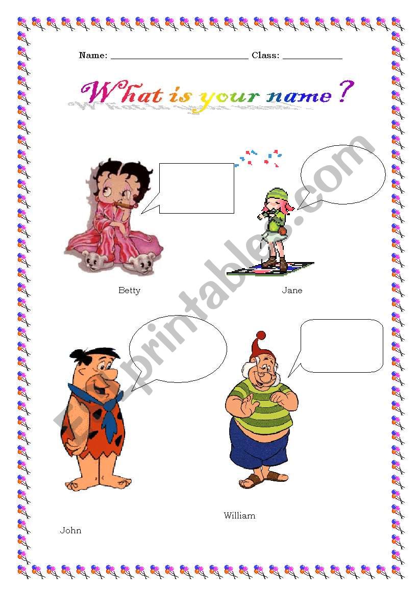 What is your name? worksheet