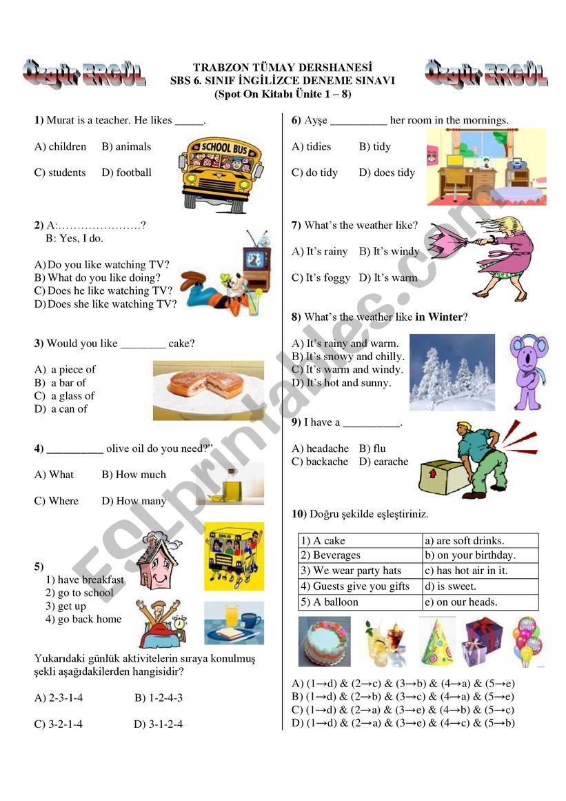 SBS Revision TEST for 6th grade Unit 1-8 (First Semester)