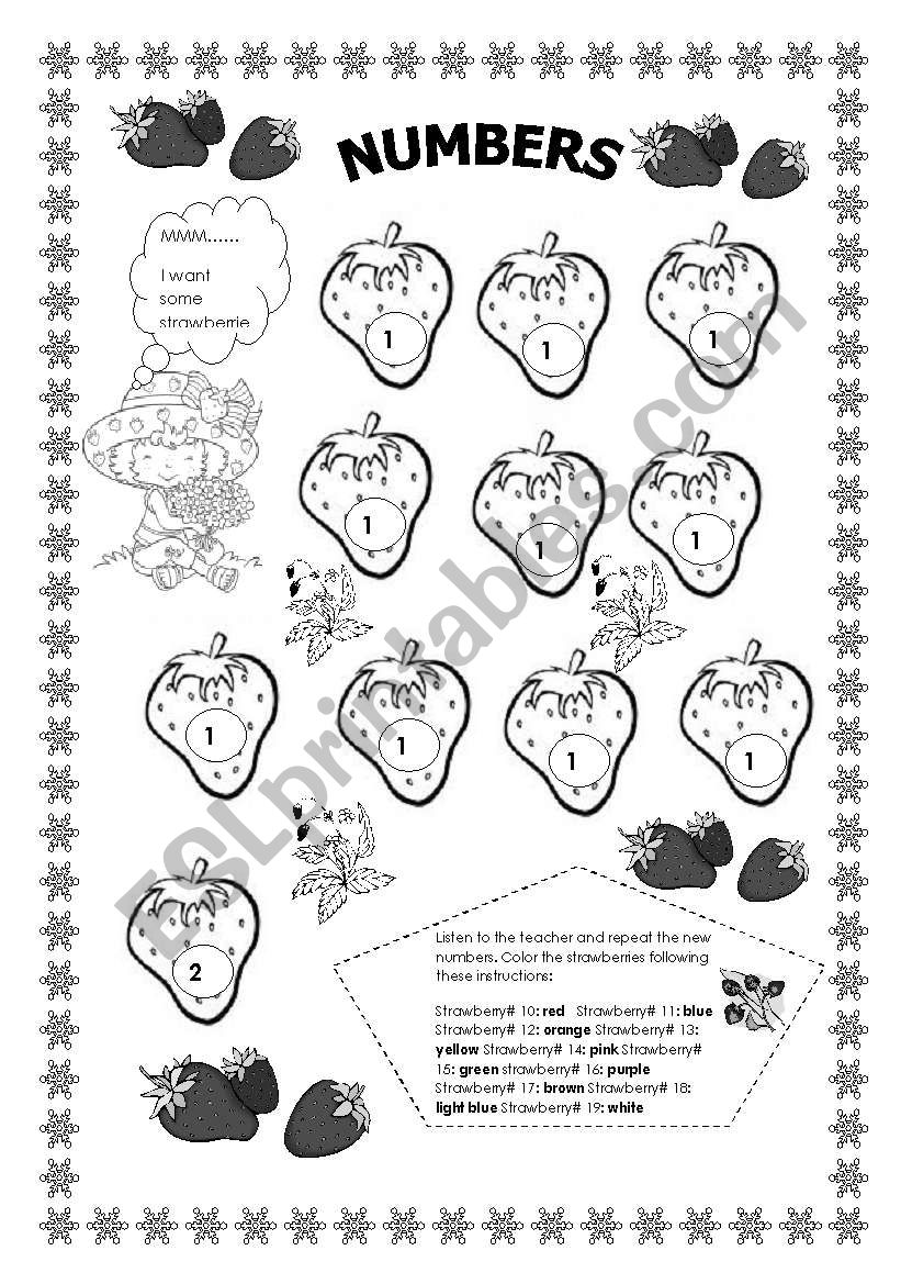 Numbers from 10 to 20 worksheet