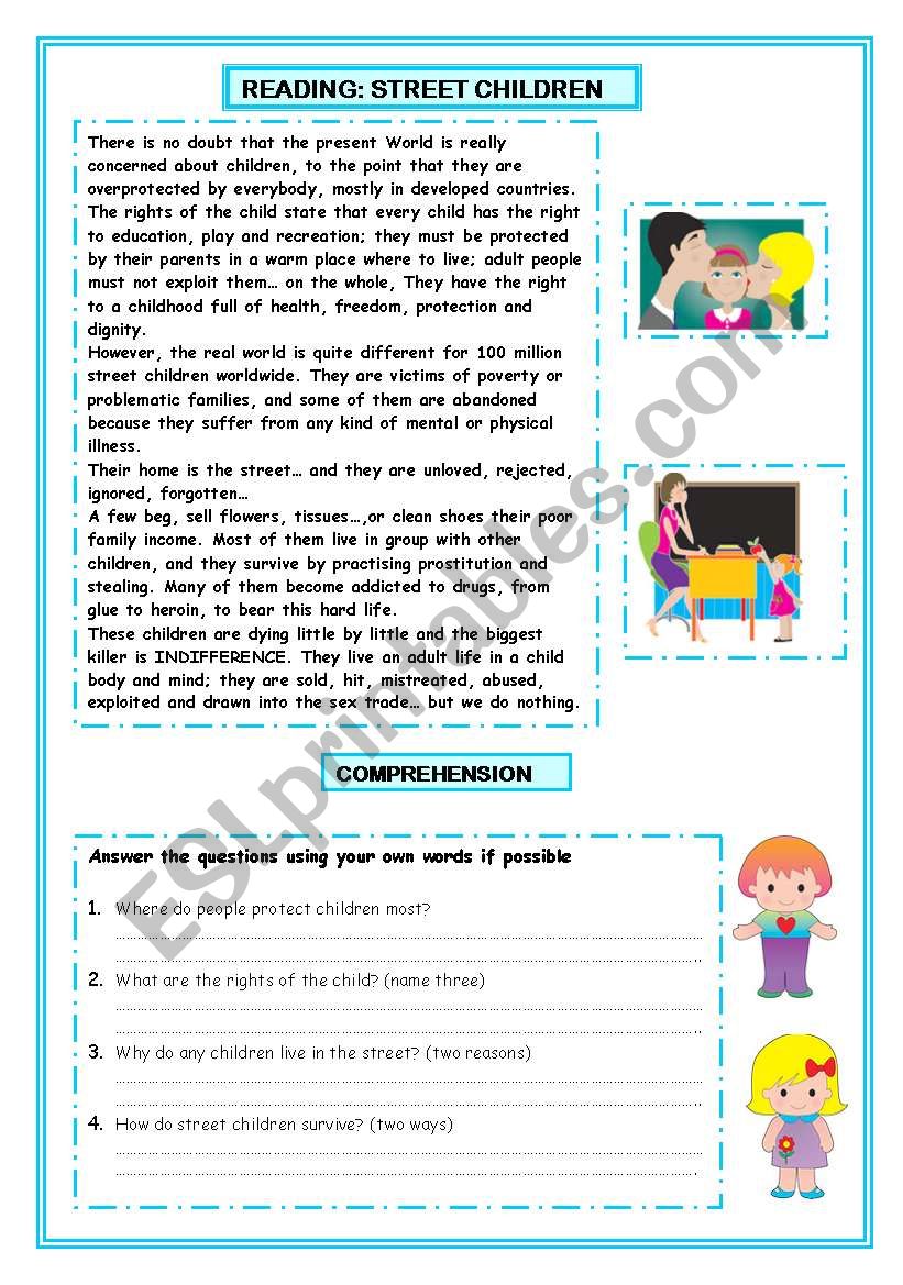 Reading: Street Children worksheet