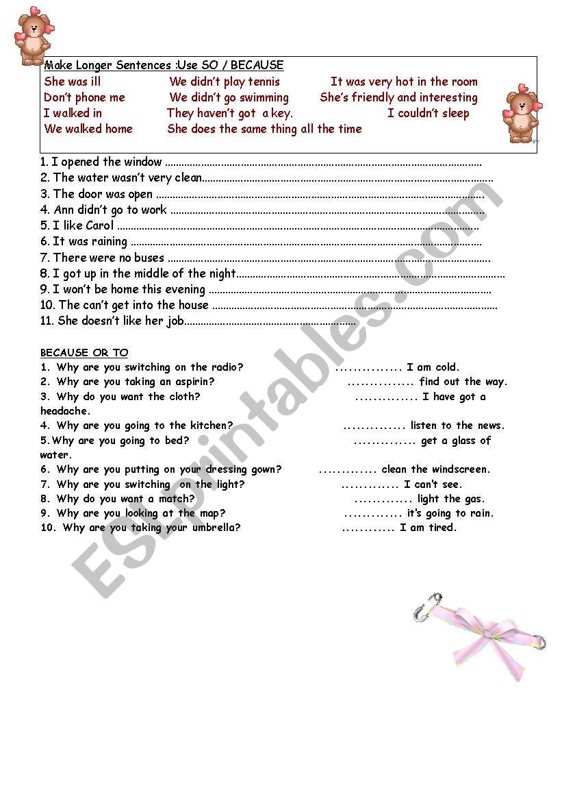 linking words worksheet