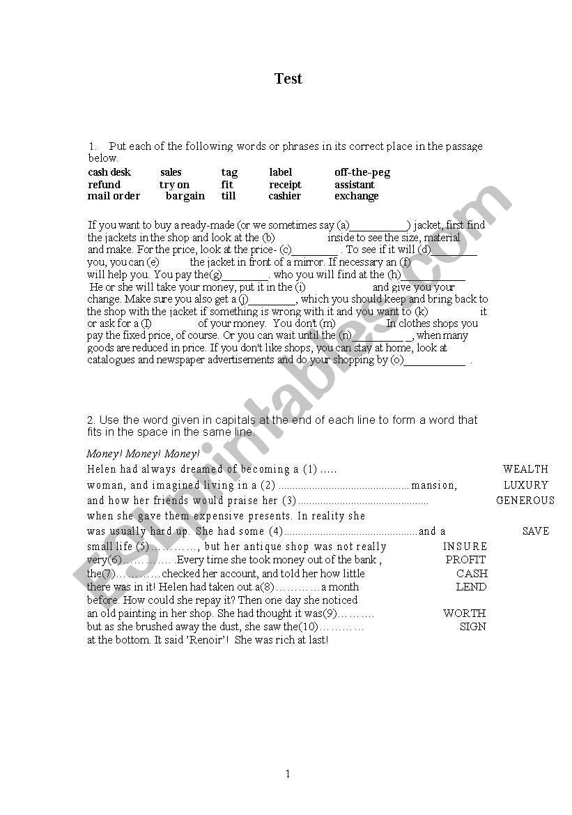 Test worksheet