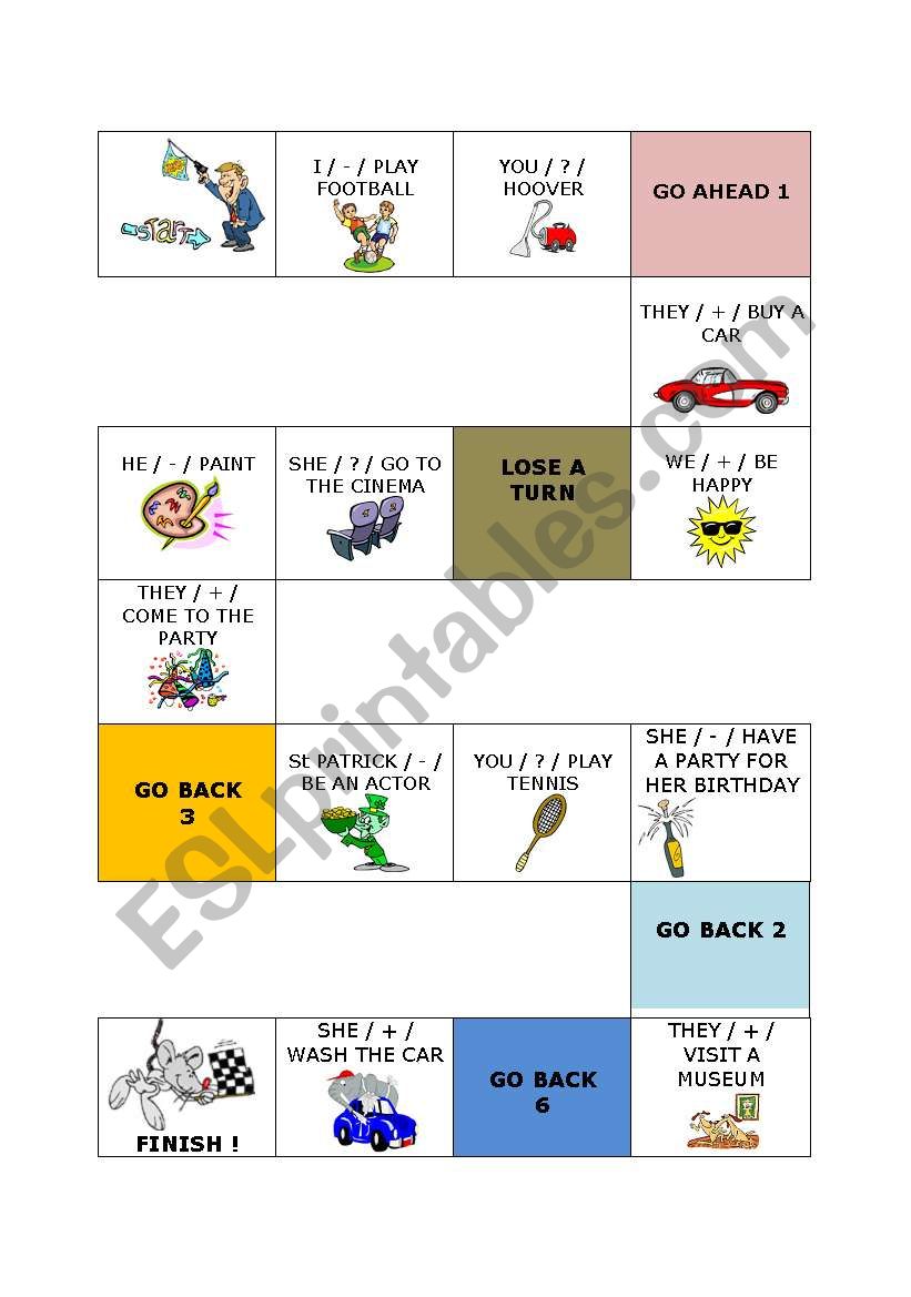 Board game worksheet