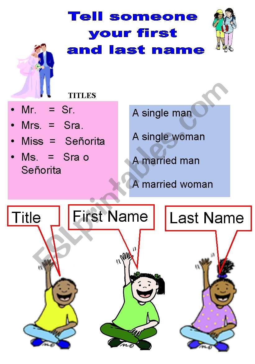 Titles worksheet