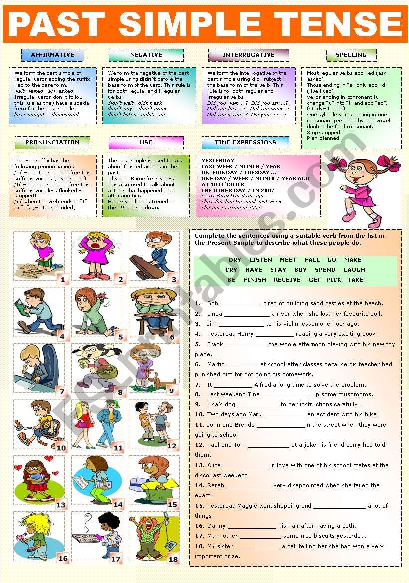 THE PAST SIMPLE TENSE worksheet