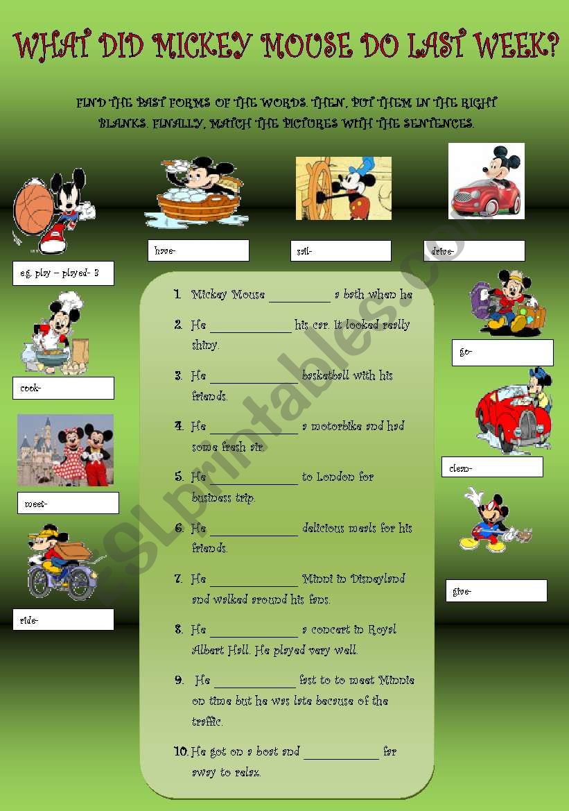 WHAT DID MICKEY MOUSE DO LAST WEEK?