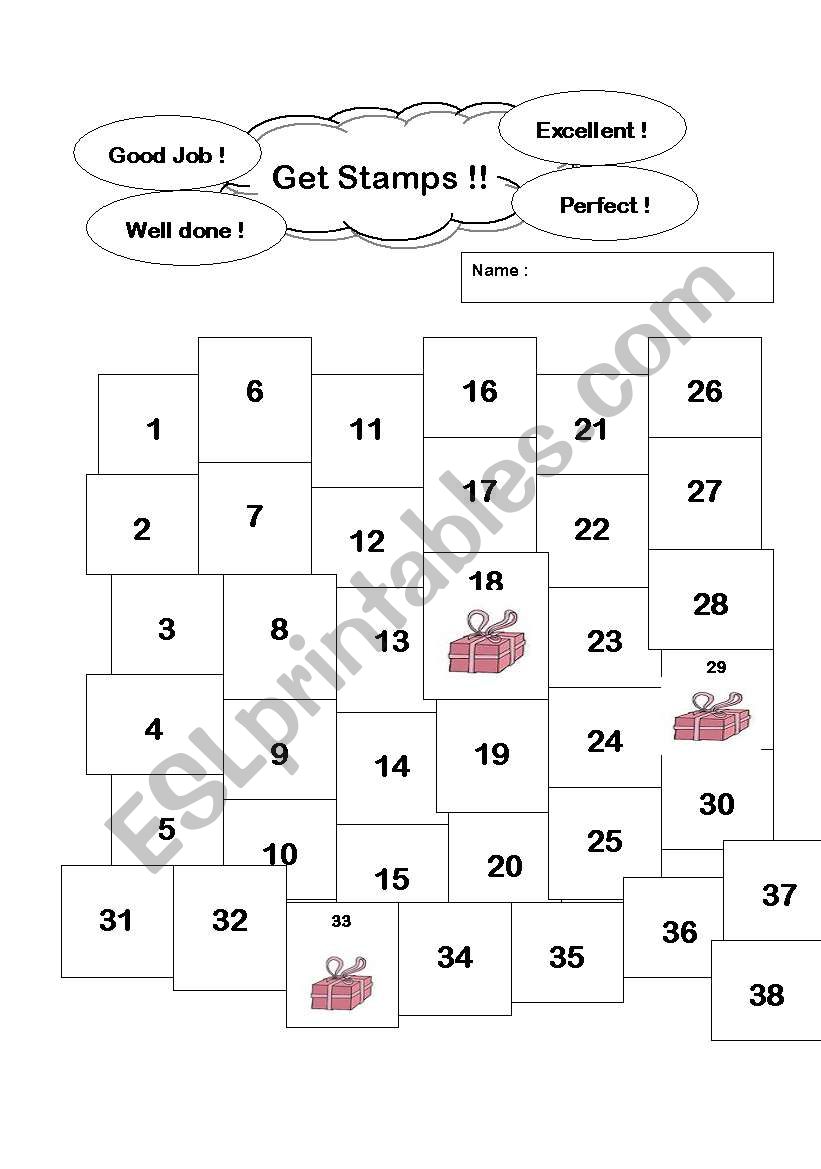 stamp board worksheet