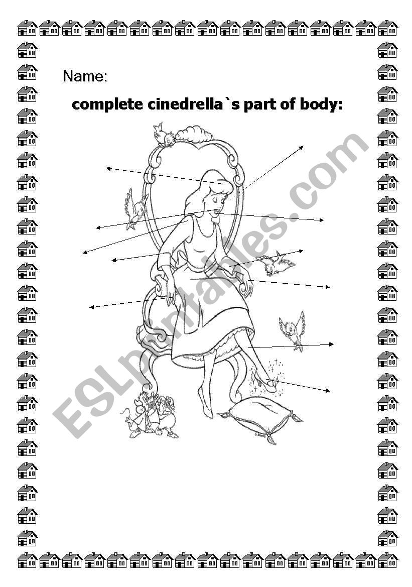  cindrella part of body worksheet