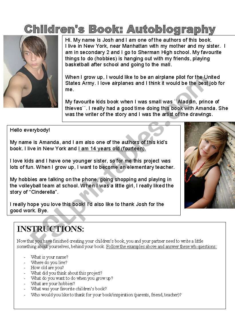 ChildrenÂ´s Book Creation (autobiography)