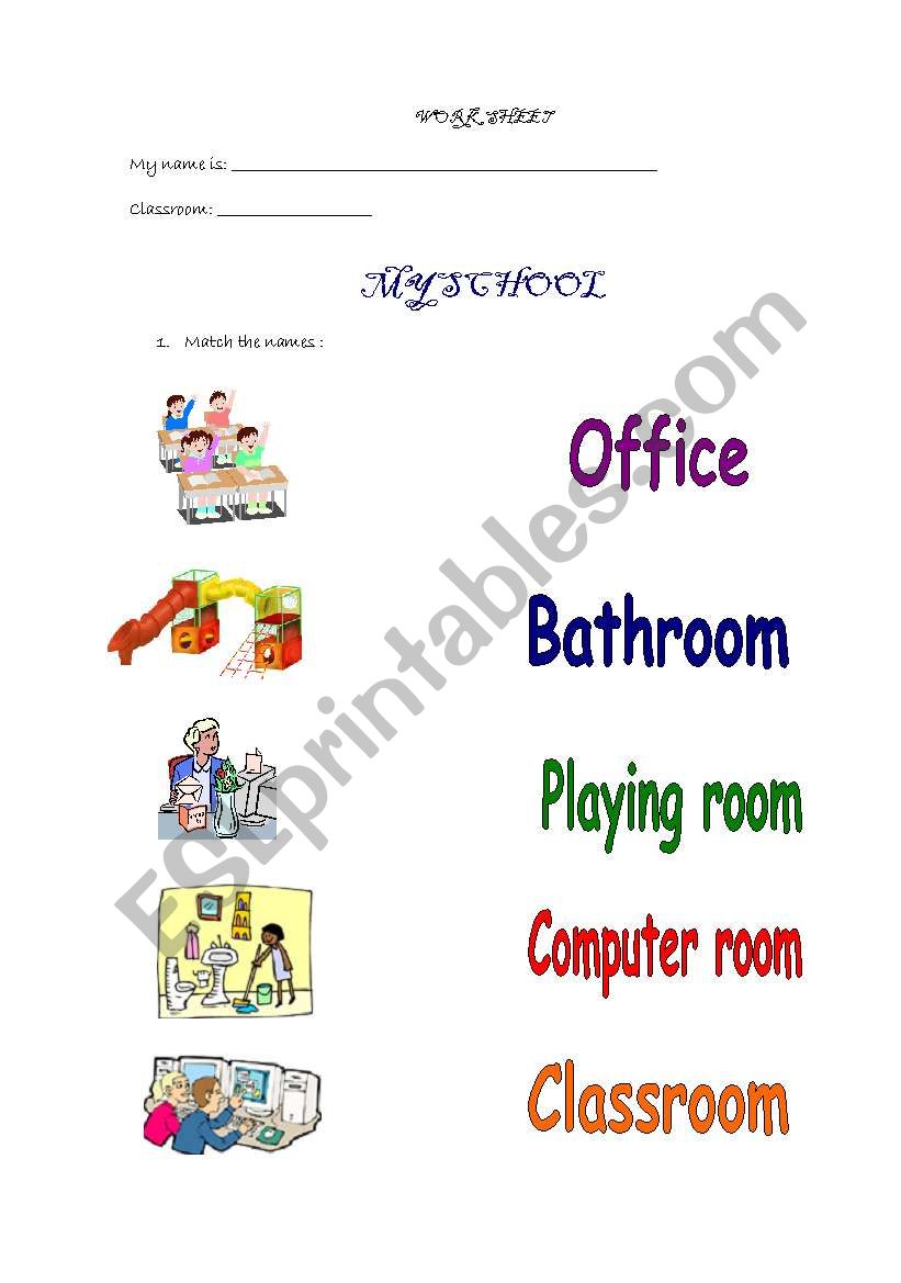 school parts worksheet