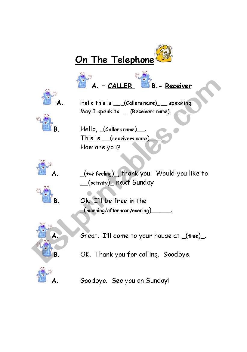 On The Telephone worksheet