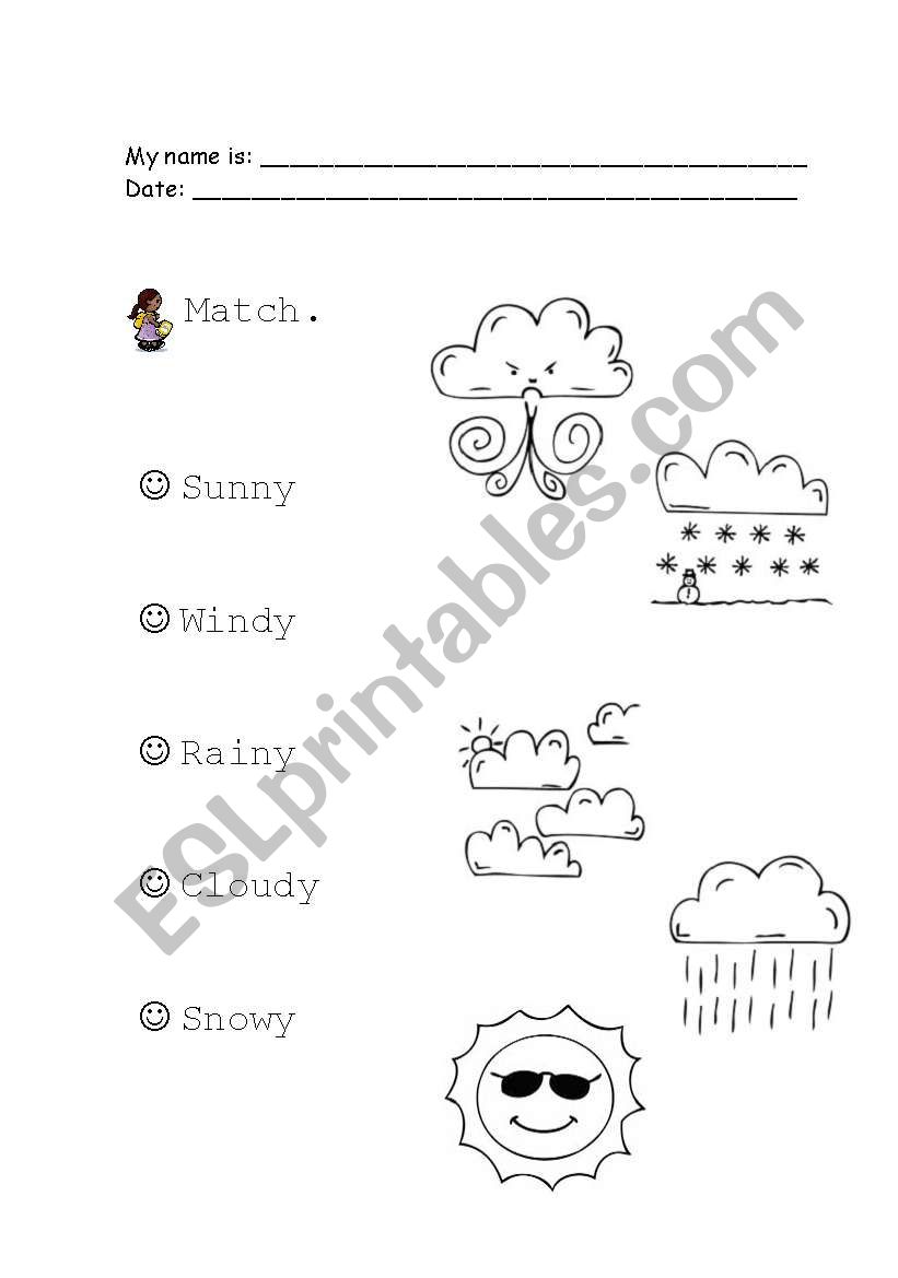 Weather-match worksheet