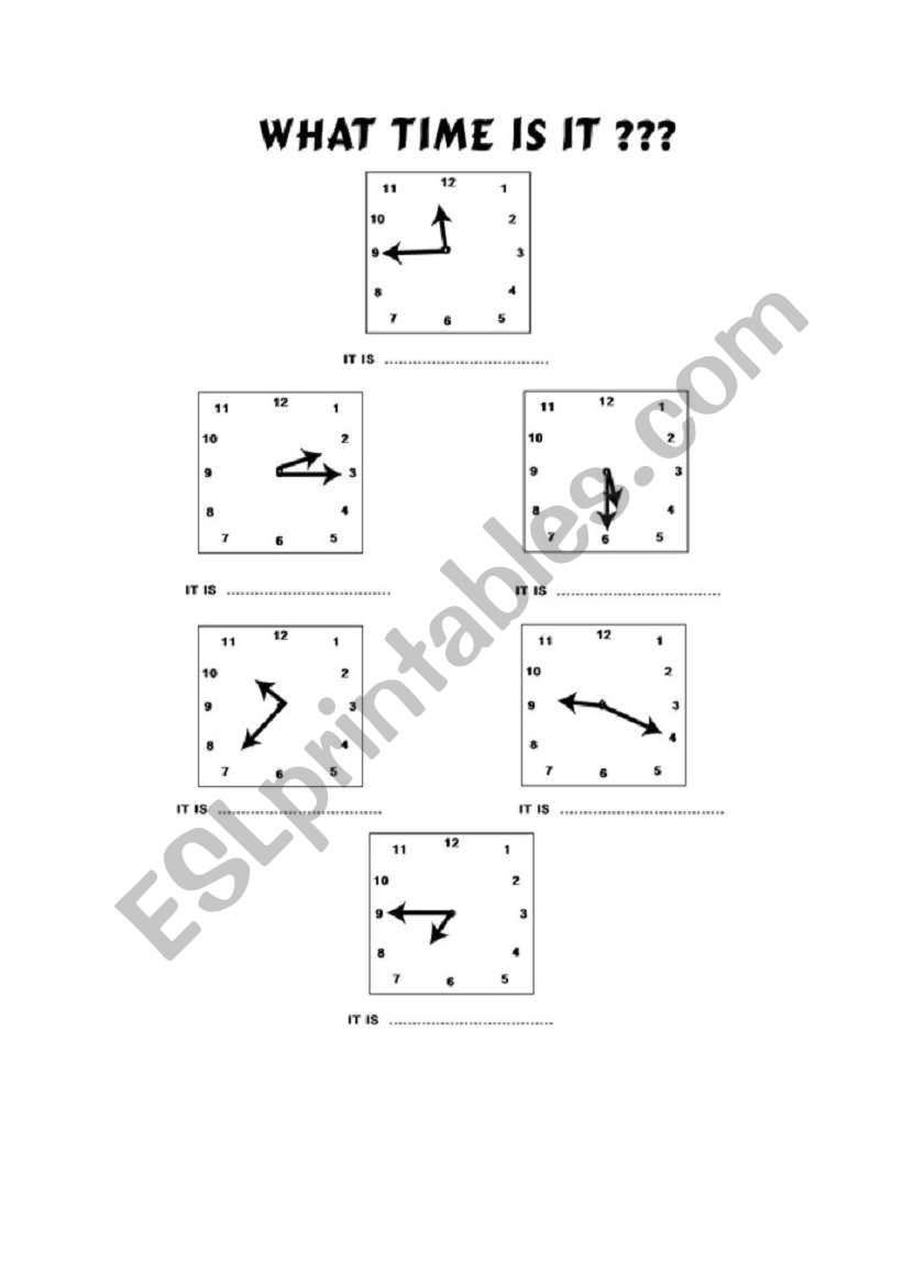 What time is it? worksheet