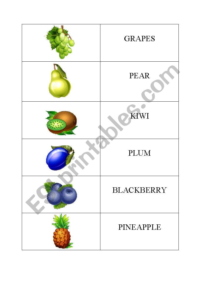 FRUITS - PART 3 worksheet