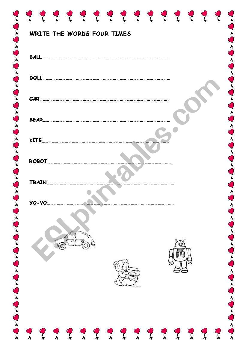 TOYS worksheet