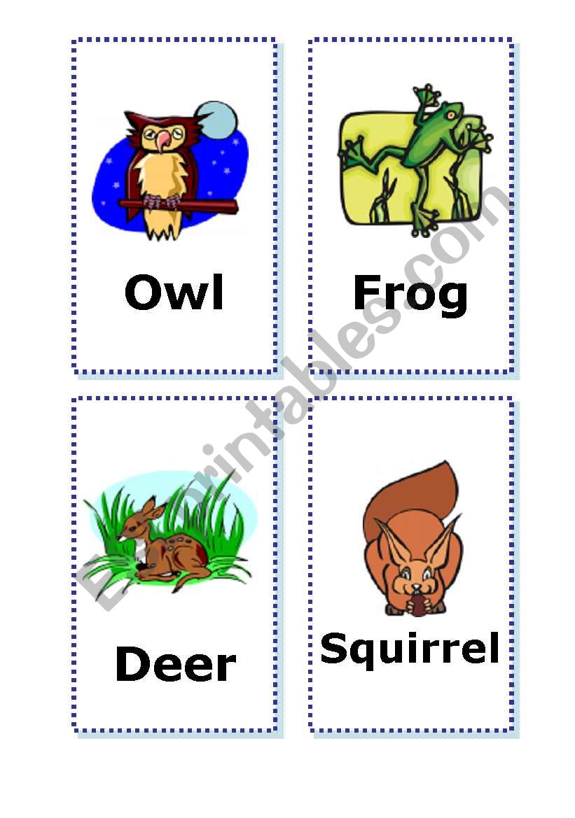 Animal Cards - part 3 worksheet