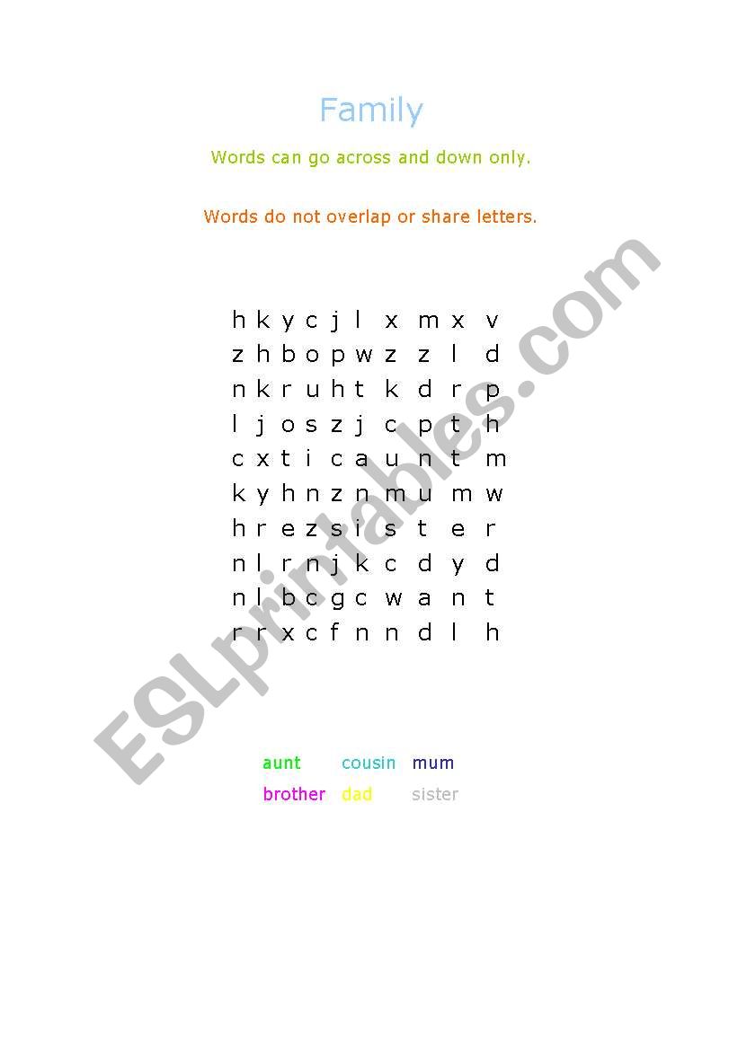 MY FAMILY worksheet