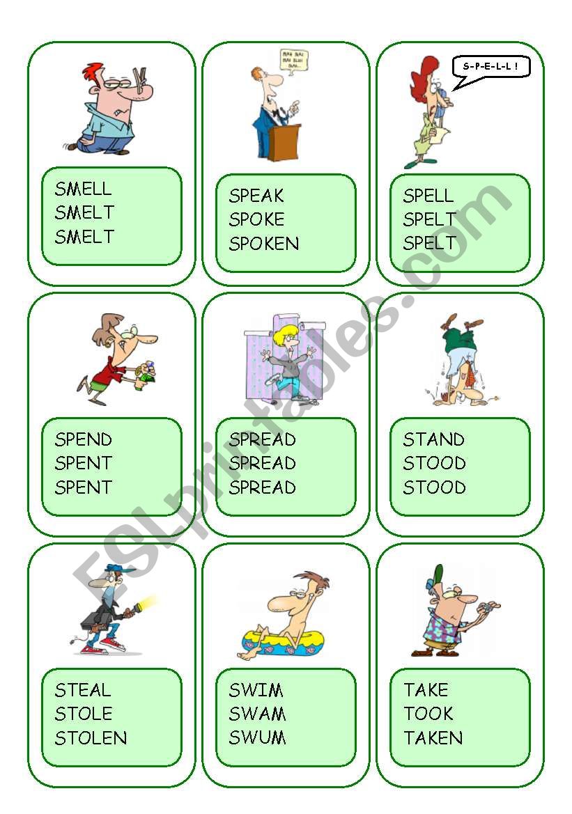 Irregular Verbs Card Game / Part 10