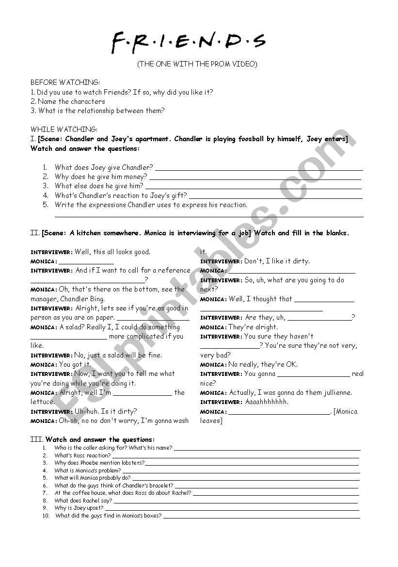 Â´FRIENDSÂ´ TV SERIES VIDEO LESSON