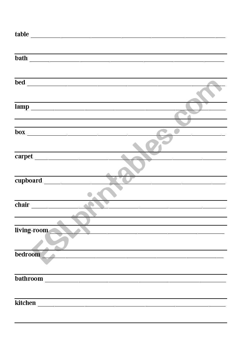 Practise spelling worksheet