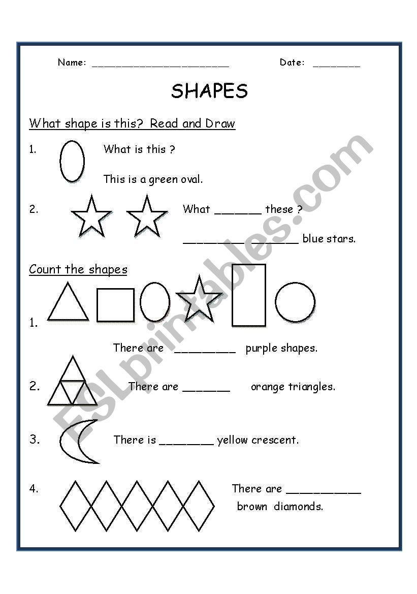 Shapes worksheet