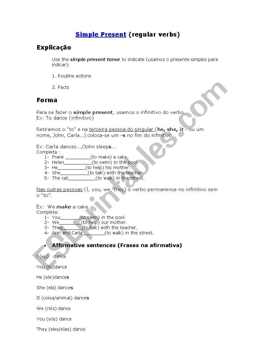simple present worksheet