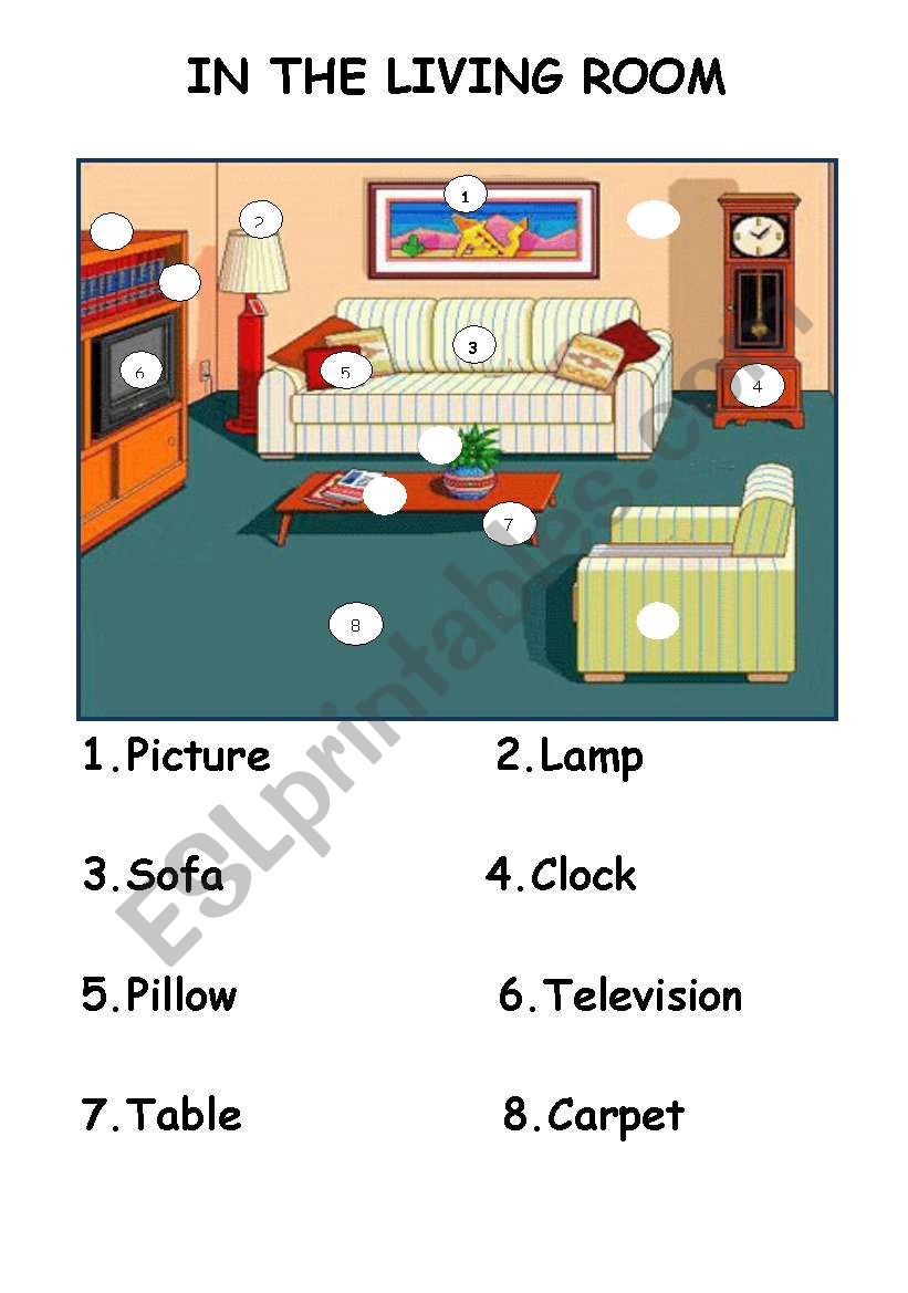 IN THE LIVING ROOM FURNITURE worksheet