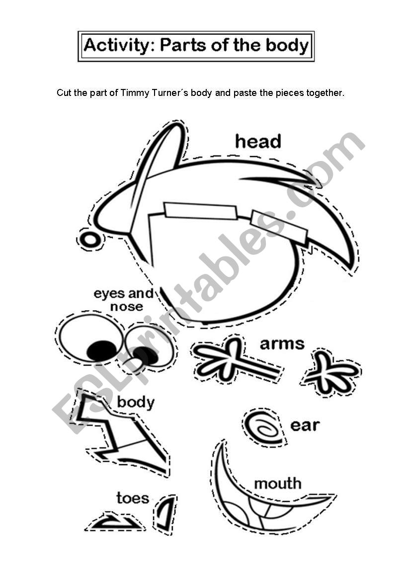 Parts of the body worksheet