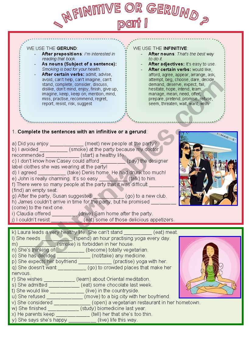 Infinitive or gerund? worksheet