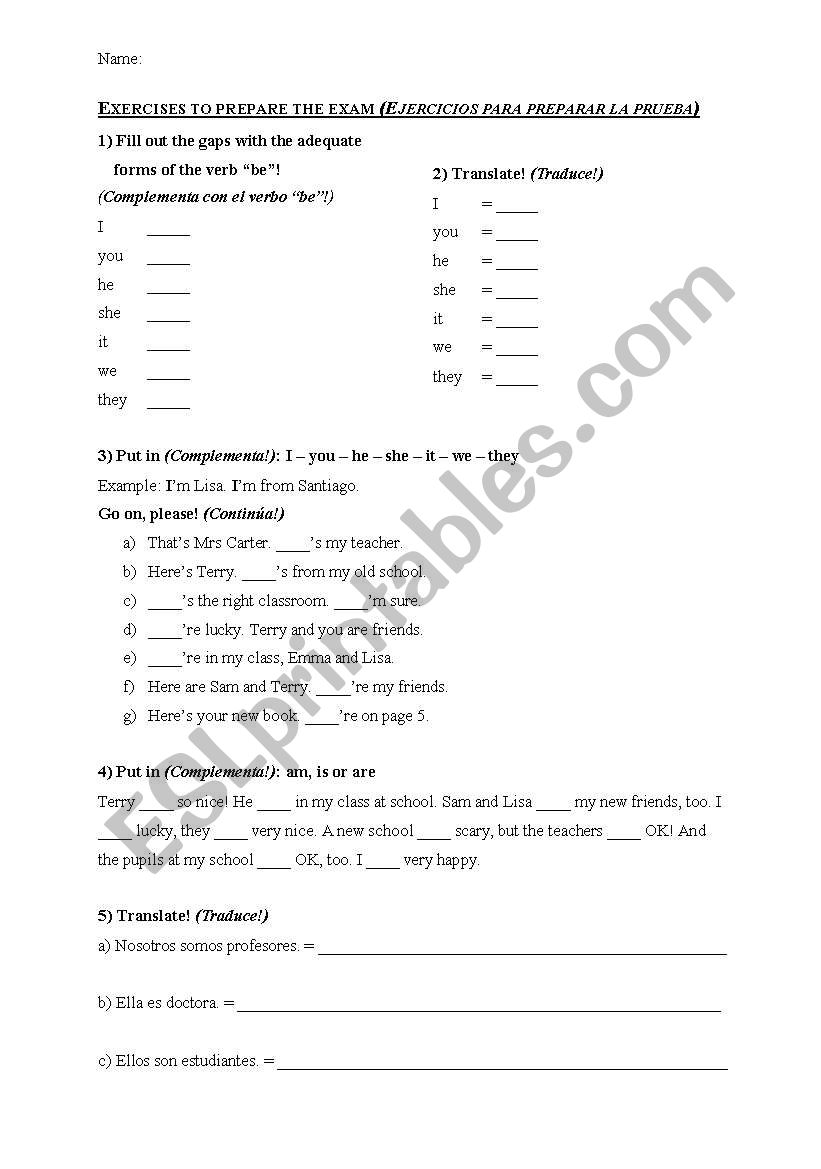 (to) be and personal pronouns 2