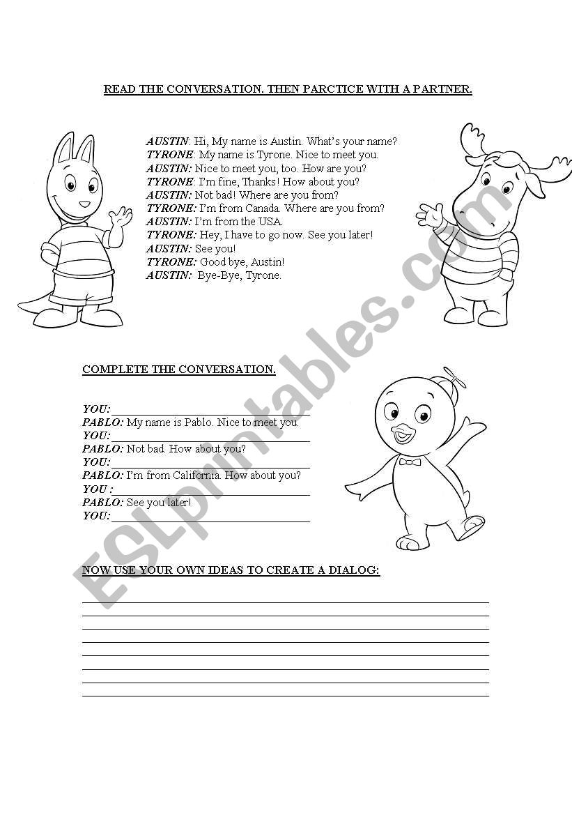 GREETINGS worksheet