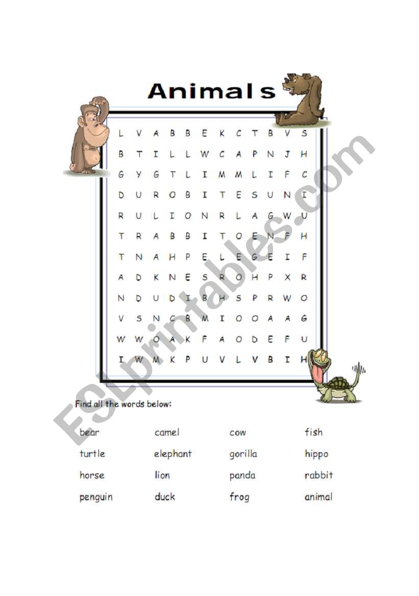 crossword worksheet