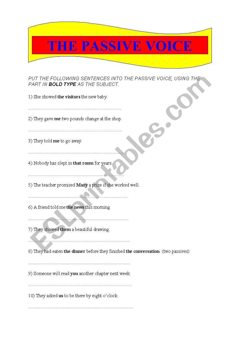 PASSIVE VOICE worksheet