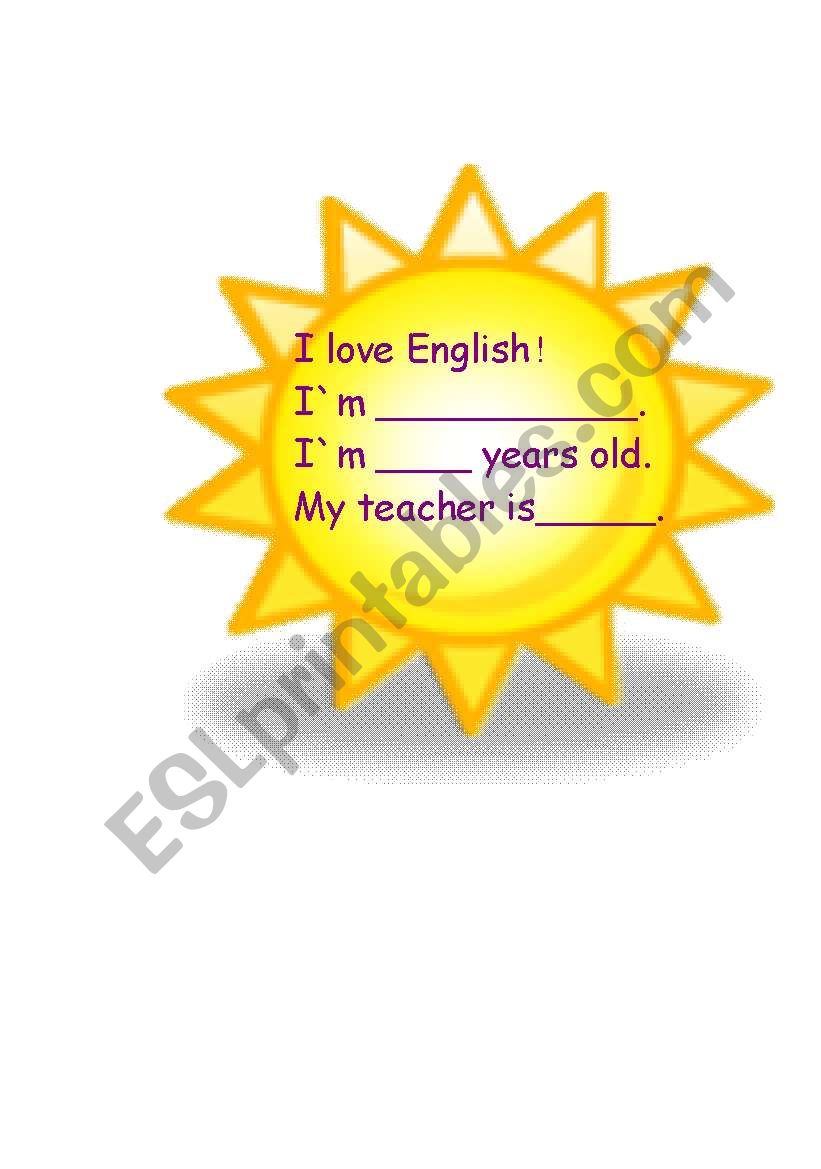 I LOVE ENGLISH! worksheet