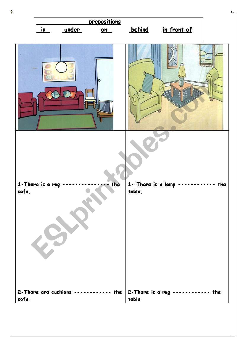 preposition worksheet