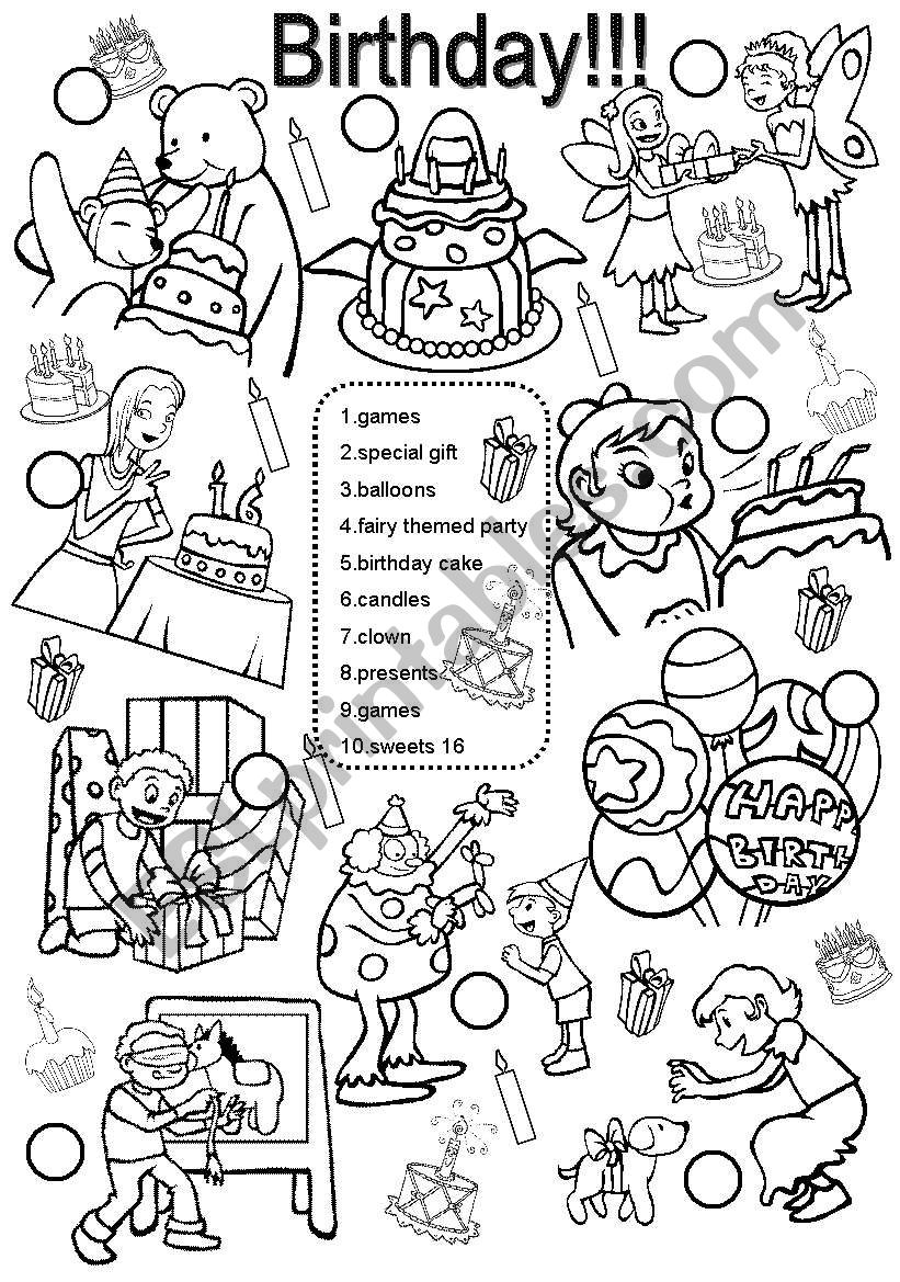 Birthday worksheet