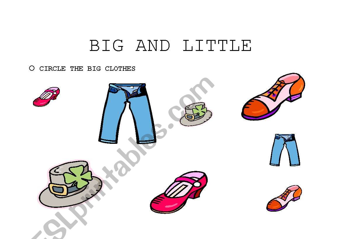 Big and little worksheet