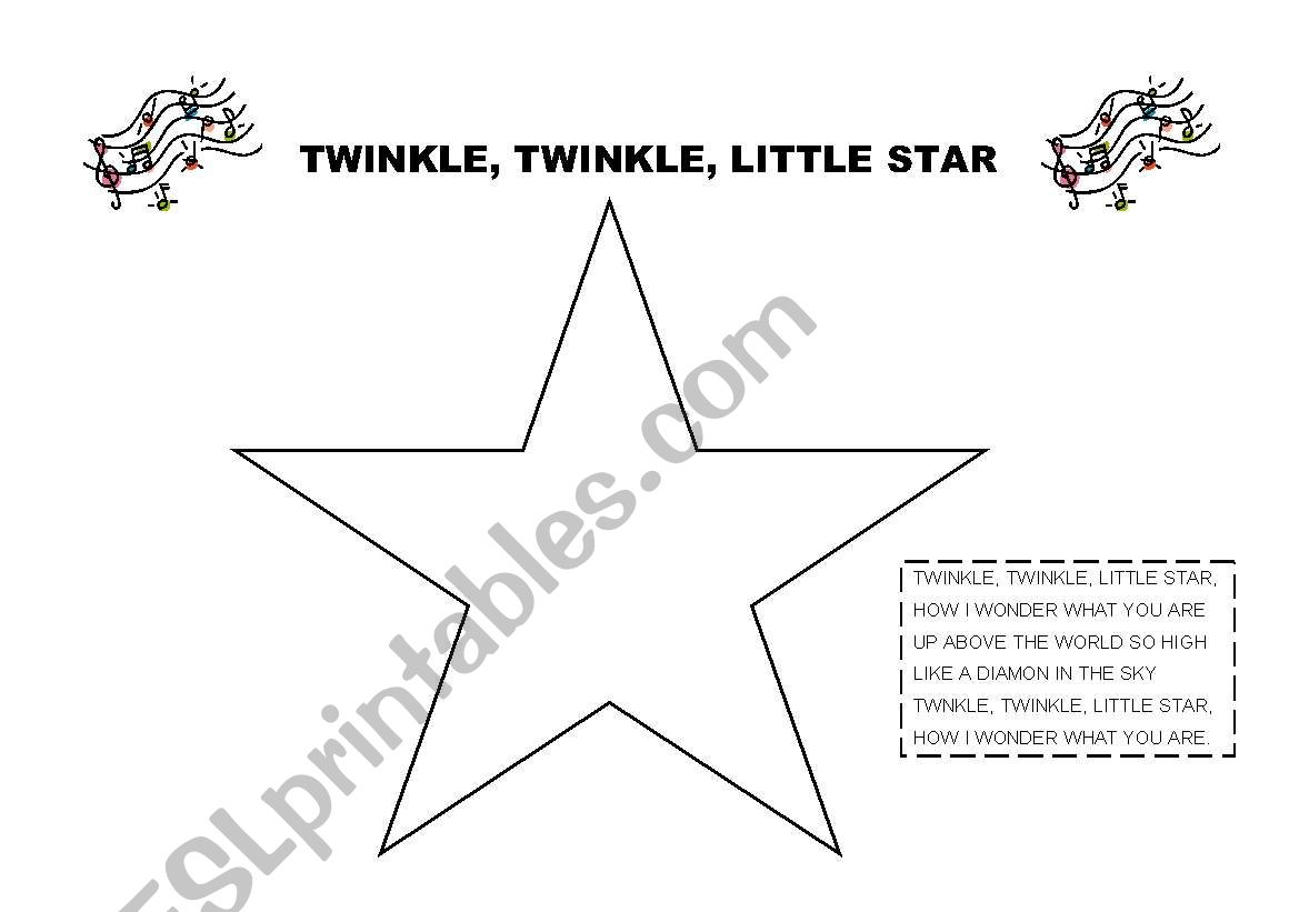 twinkle, twinkle little star worksheet