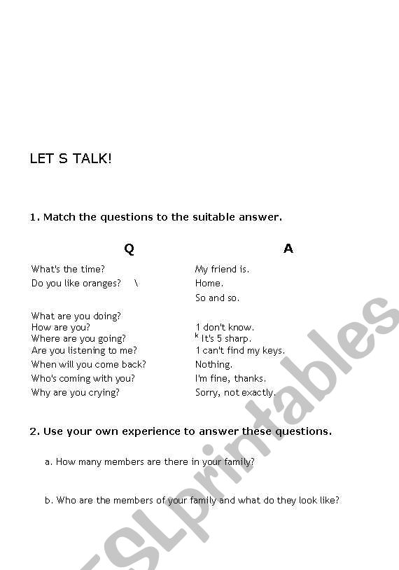 let s talk  worksheet