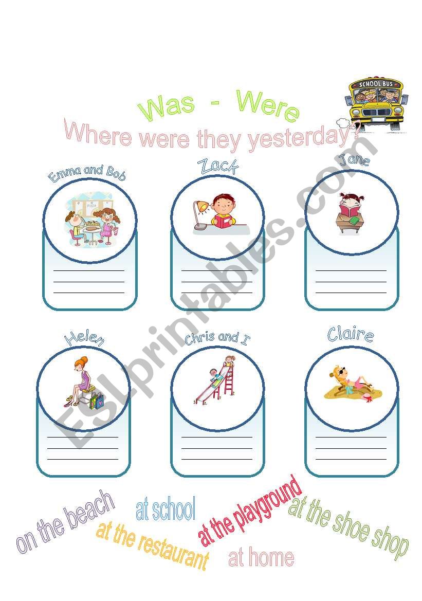 where were they? worksheet