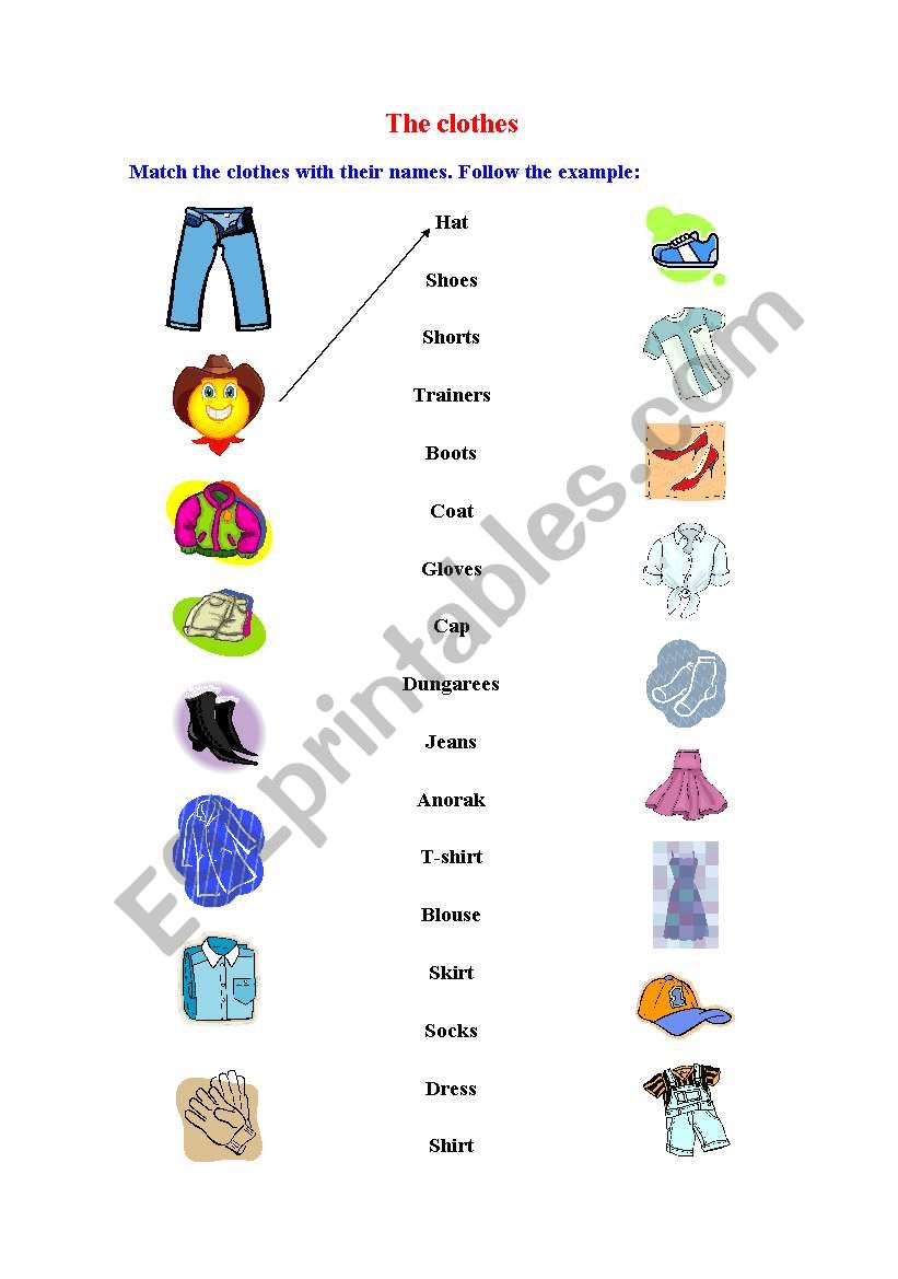 Clothes Matching Worksheet