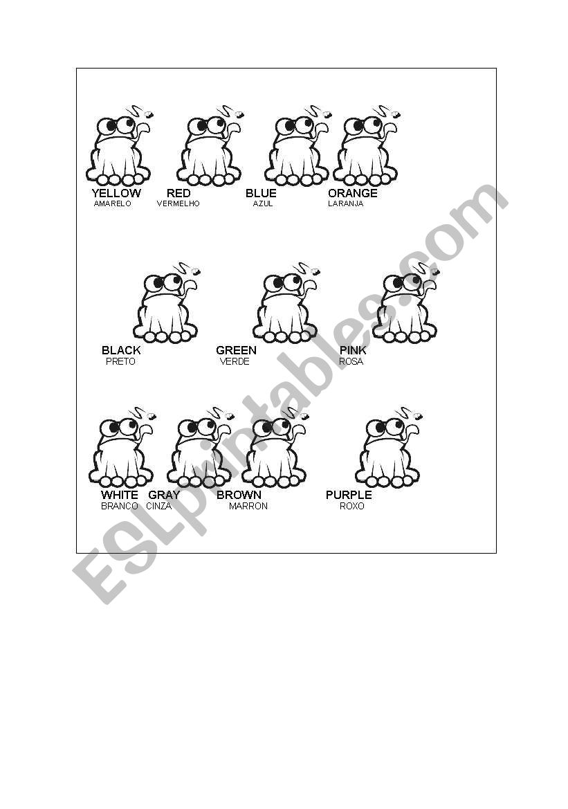 Colour the frog worksheet